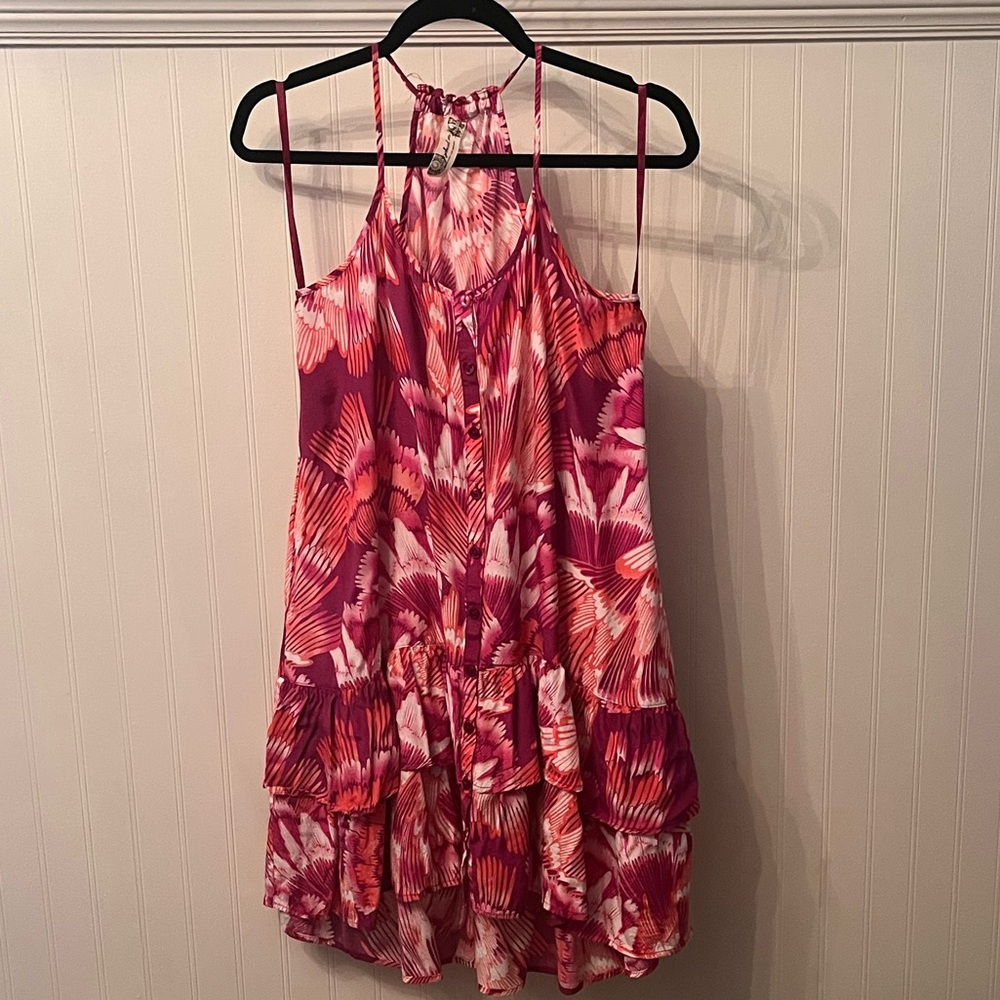 Free People Women's Raspberry Peacock Print Dress